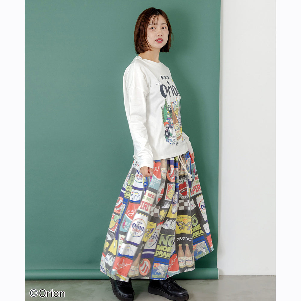 ORION×ScoLar アニマルカーニバル柄Tシャツ（オフホワイト／Mサイズ）