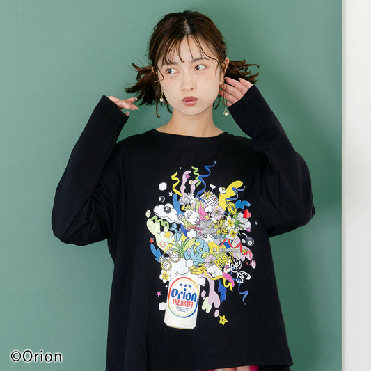 ORION×ScoLar ポップパーティー柄Tシャツ（ブラック／Mサイズ）