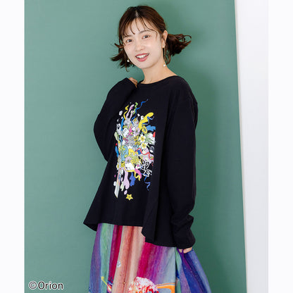 ORION×ScoLar ポップパーティー柄Tシャツ（ブラック／Mサイズ）