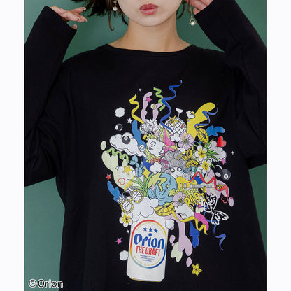 ORION×ScoLar ポップパーティー柄Tシャツ（ブラック／Mサイズ）