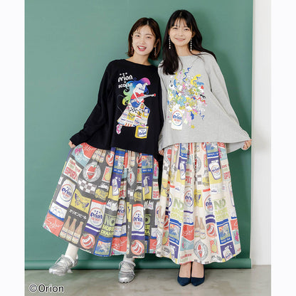 ORION×ScoLar ロックンロール女の子柄Tシャツ（グレー／Mサイズ）
