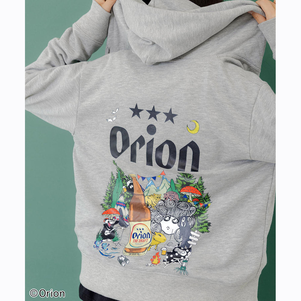 【スカラー】orion×scolarアニマルカーニバル柄PK ORION×ScoLar アニマルカーニバル柄パーカー グレー スカラーコラボ