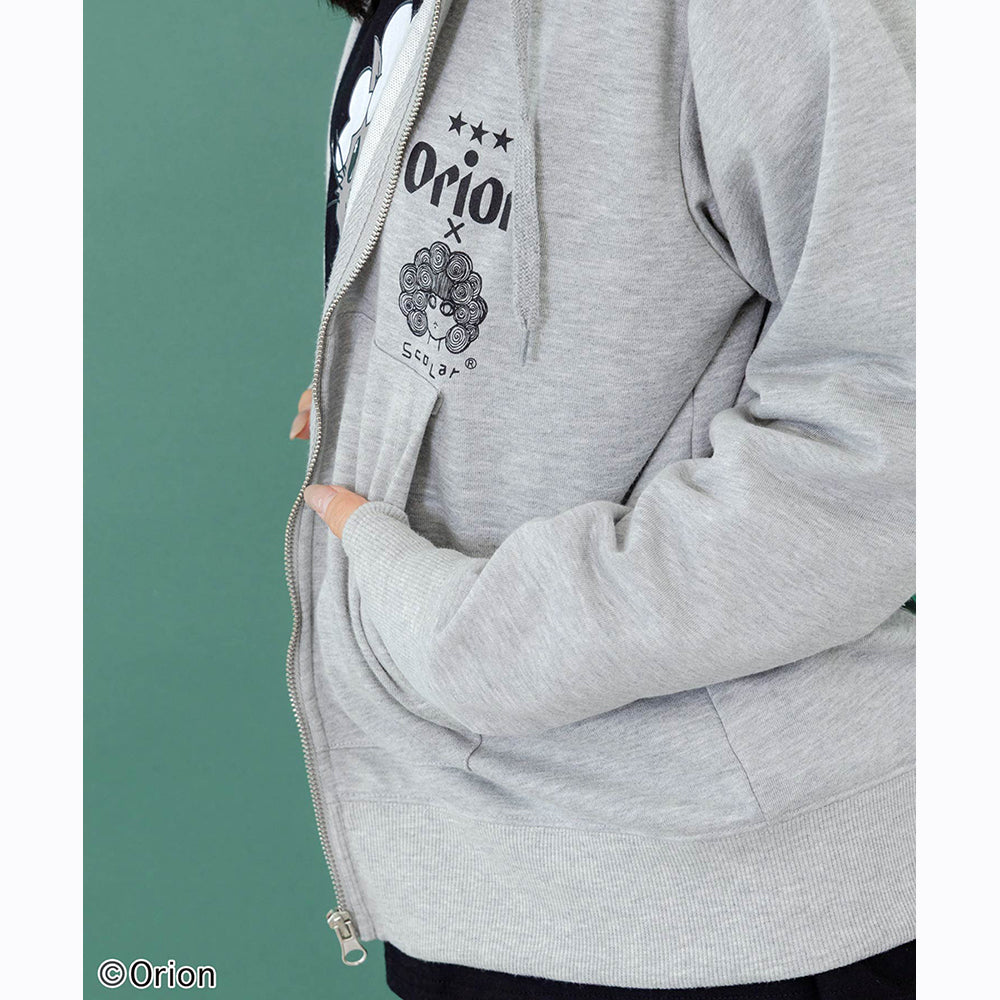 ORION×ScoLar アニマルカーニバル柄パーカー グレー スカラーコラボ