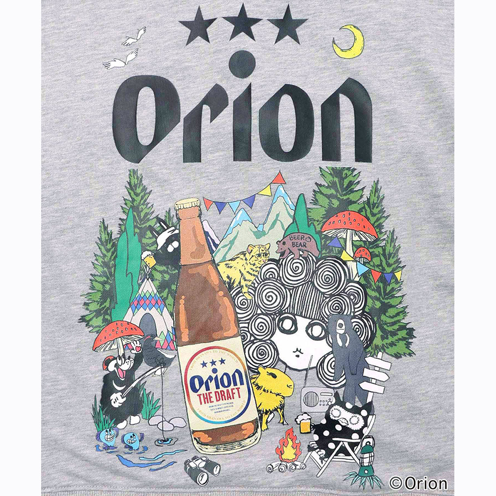 ORION×ScoLar アニマルカーニバル柄パーカー グレー スカラーコラボ