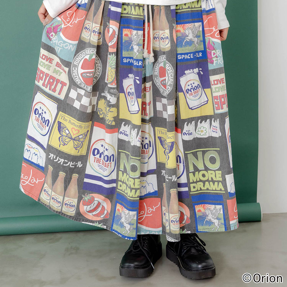 ORION×ScoLar コラージュ柄スカート ブラック スカラーコラボ コラボ