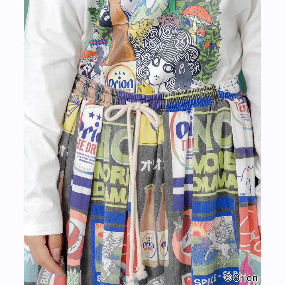 ORION×ScoLar コラージュ柄スカート ブラック スカラーコラボ コラボ