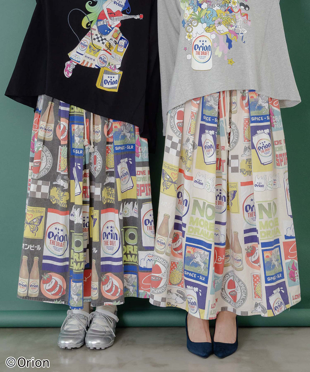 ORION×ScoLar コラージュ柄スカート アイボリー スカラーコラボ コラボ