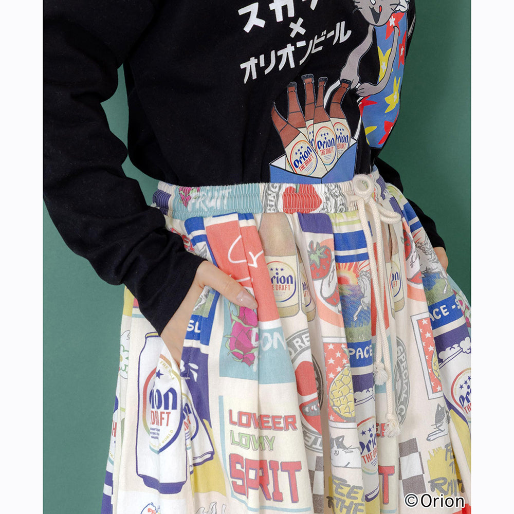 ORION×ScoLar コラージュ柄スカート アイボリー スカラーコラボ コラボ