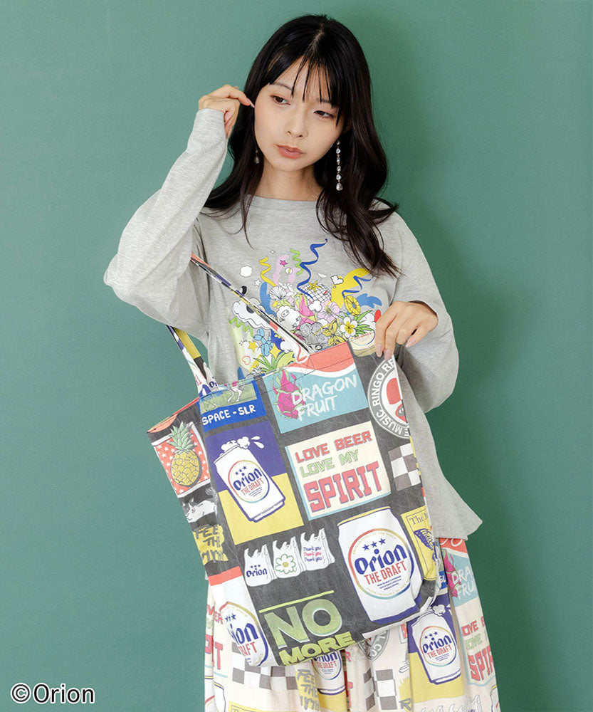 ORION×ScoLar コラージュ柄トートバッグ（ブラック）