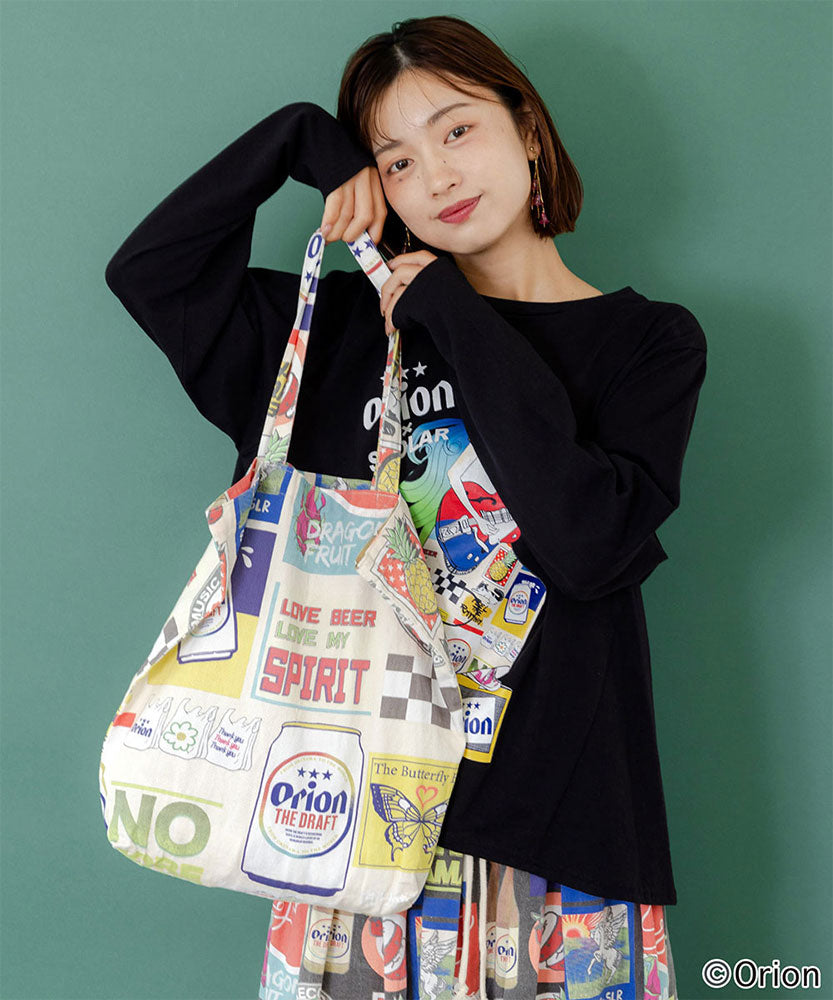 ORION×ScoLar コラージュ柄トートバッグ アイボリー スカラーコラボ