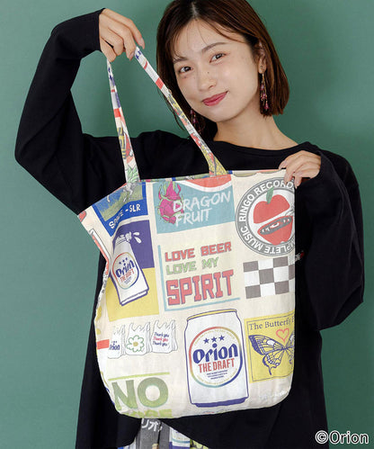 ORION×ScoLar コラージュ柄トートバッグ（アイボリー）