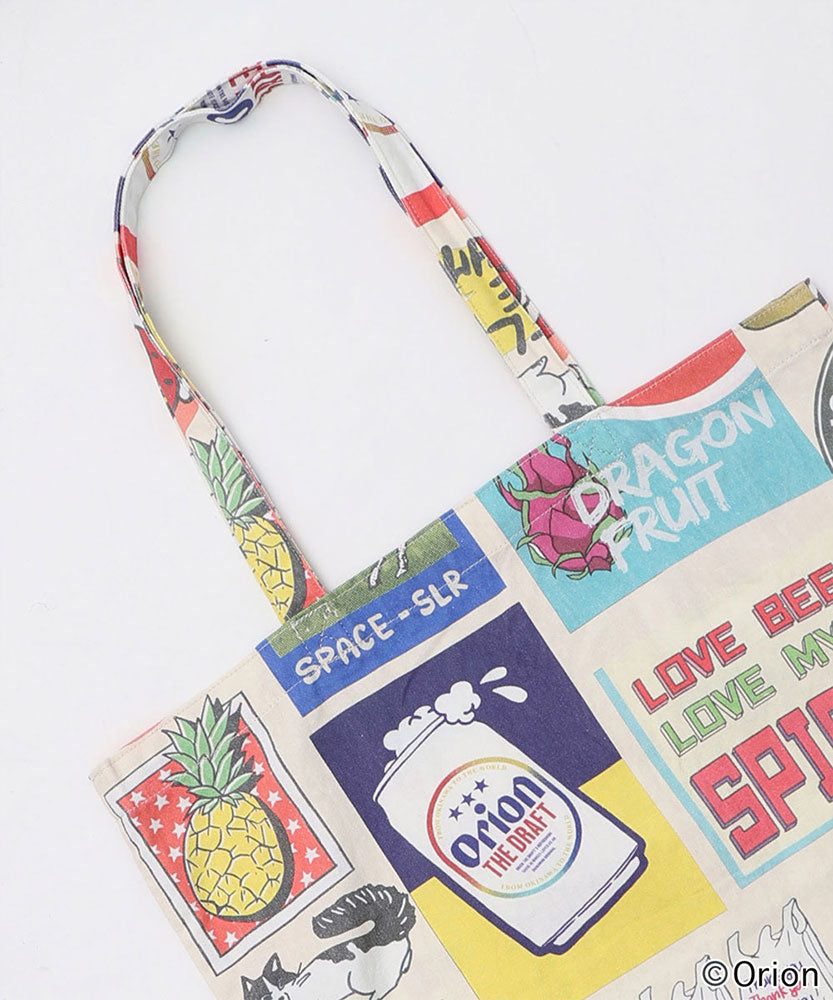 ORION×ScoLar コラージュ柄トートバッグ ブラック スカラーコラボ スカ