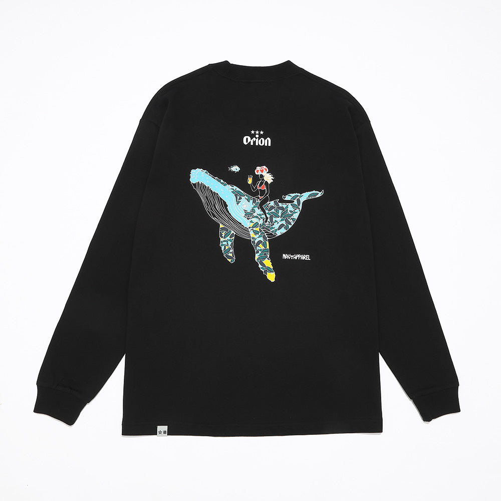 ホエールクルーズロンT 【ORION×NAVY APPAREL】（カラー：ブラック）