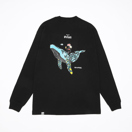 ホエールクルーズロンT 【ORION×NAVY APPAREL】（カラー：ブラック）