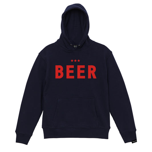 BEERロゴ プルオーバーパーカー　NAVY