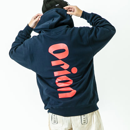 BEERロゴ プルオーバーパーカー　NAVY