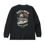 ロングスリーブTシャツ　SURF&BREW　カラー：BLACK