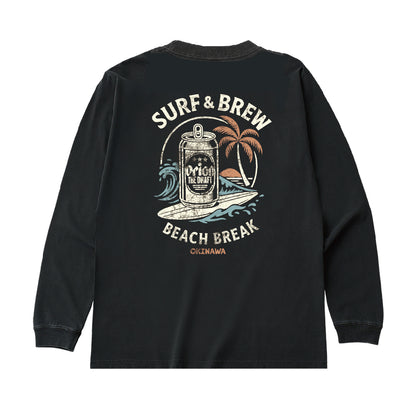 ロングスリーブTシャツ　SURF&BREW　カラー：BLACK
