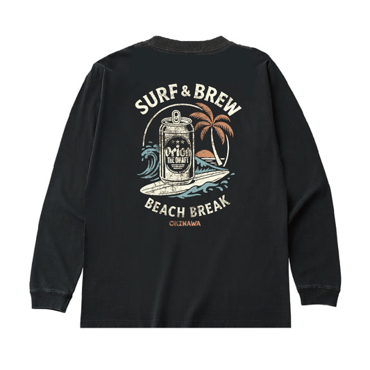 ロングスリーブTシャツ　SURF&BREW　カラー：BLACK