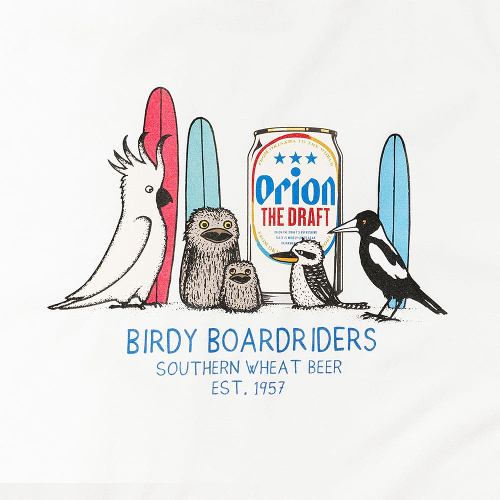 ORION×JONAS】BIRDY BOARDRIDERS TEE ホワイト オリオン orionジョナス
