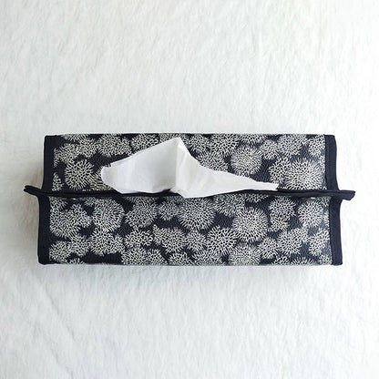 【首里琉染】 サンゴ染めボックスティッシュカバー ブラック