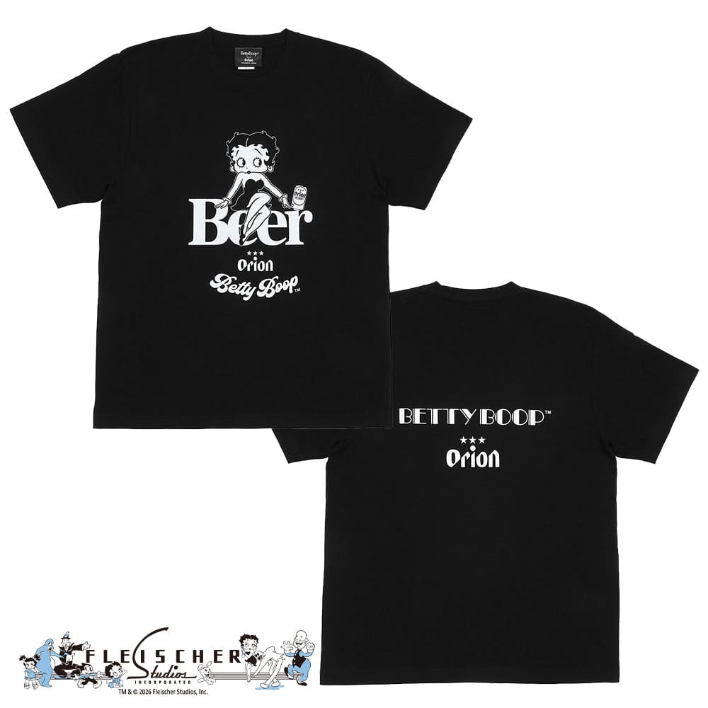 ORION×ベティー ブープ™コラボ BEER 半袖Tシャツ ブラック – オリオン
