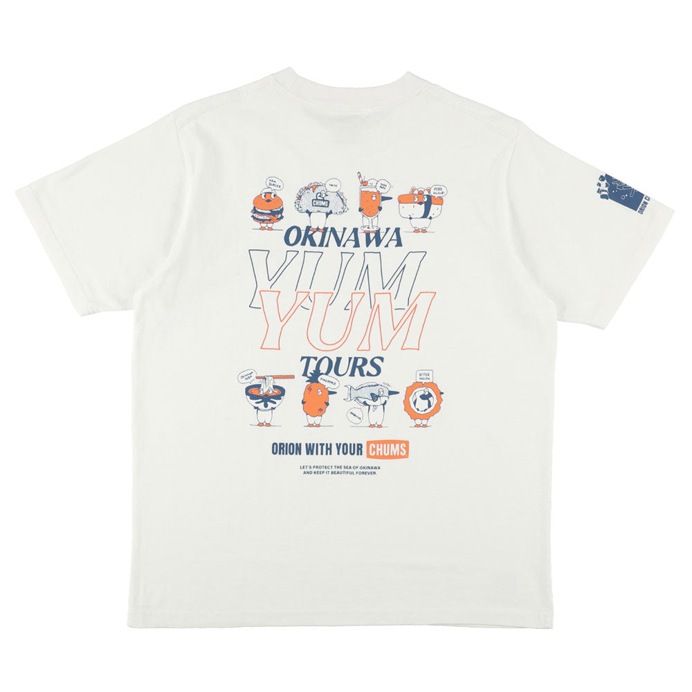 【ORION×CHUMSコラボ26SS】YUM YUM TOURS Tシャツ WHITE（ホワイト）【チャムスコラボ】