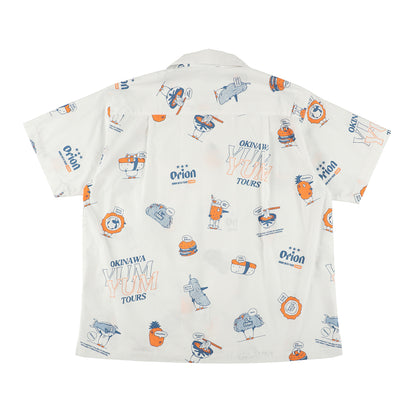 【ORION×CHUMSコラボ26SS】YUM YUM TOURS 総柄シャツ WHITE（ホワイト）【チャムスコラボ】