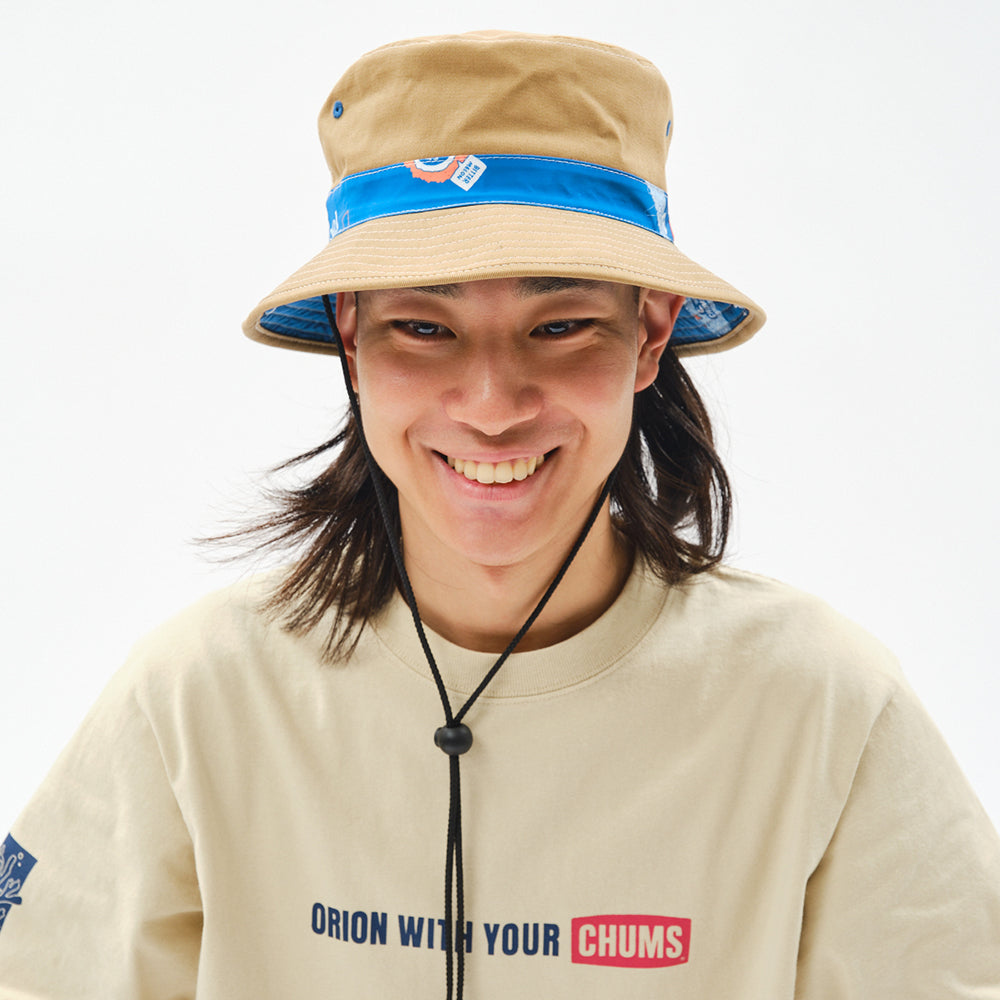 オリオンビール×チャムス】 リバーシブルハット ベージュ【CHUMSコラボ