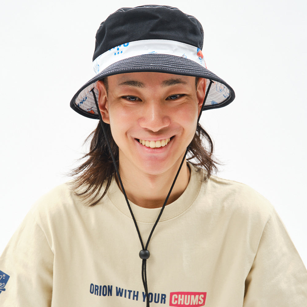 CHUMS × Orion Beer コラボ バケットハット オリオンビール×チャムス】 リバーシブルハット ブラック【CHUMSコラボ