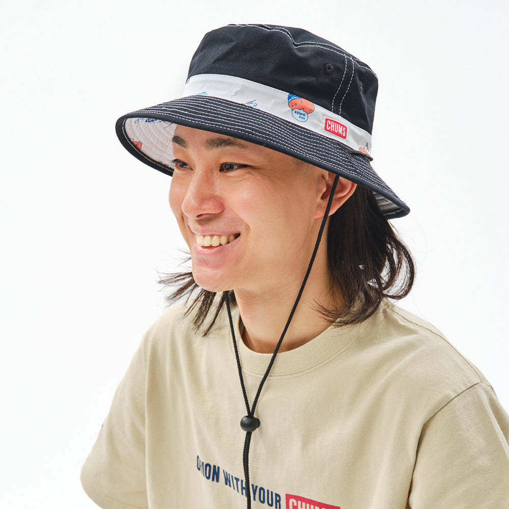 【ORION×CHUMSコラボ26SS】 リバーシブルハット BLACK（ブラック）【チャムスコラボ】