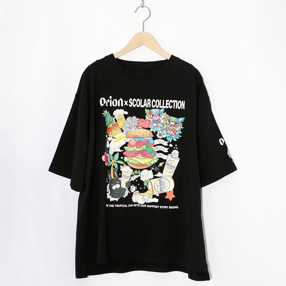 ORION×ScoLar Happy Paradise Tシャツ ブラック スカラーコラボ コラボ