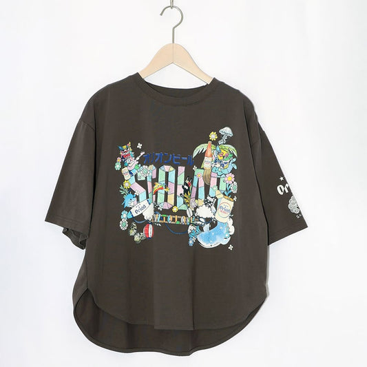 ORION×ScoLar トロピカルアイランドTシャツ（チャコール／Mサイズ）