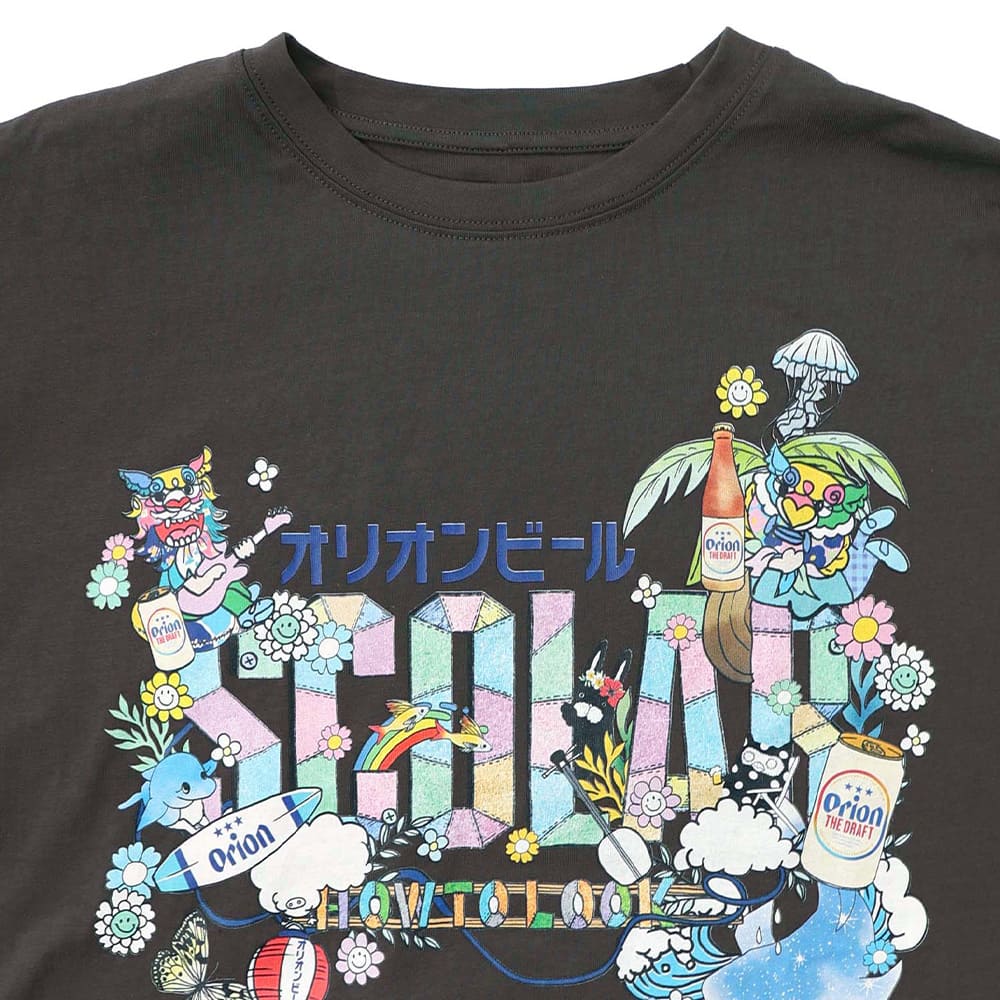 ORION×ScoLar トロピカルアイランドTシャツ イエロー スカラーコラボ