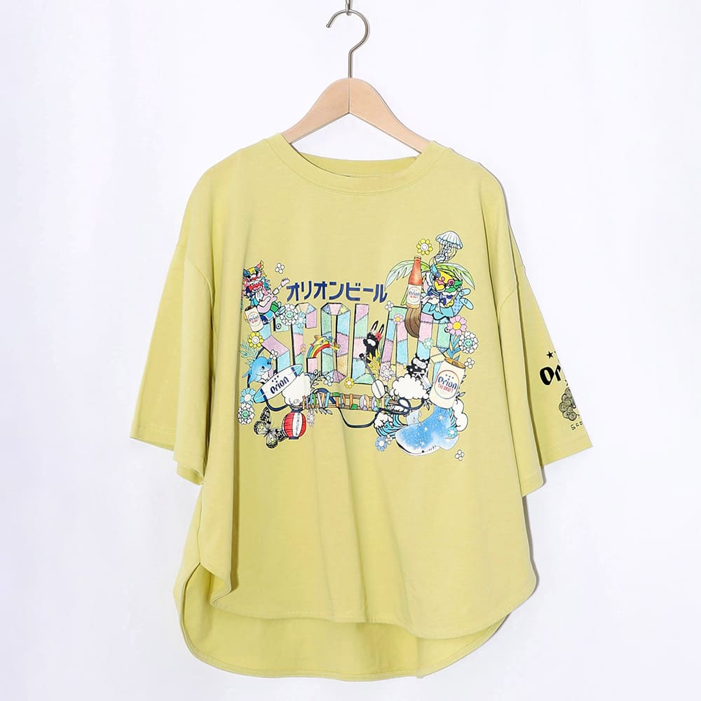 ORION×ScoLar トロピカルアイランドTシャツ イエロー スカラーコラボ