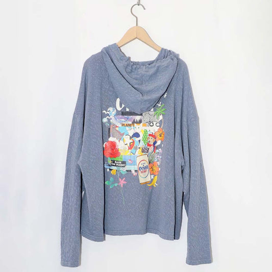 ORION×ScoLar save the planet ジップパーカー （ブルー／Mサイズ）