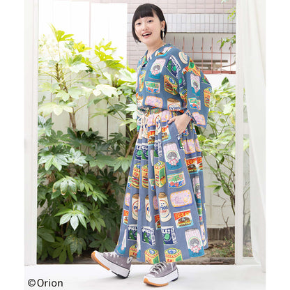 ORION×ScoLar トロピカルポップ缶 総柄シャツ （ブルー／Mサイズ）