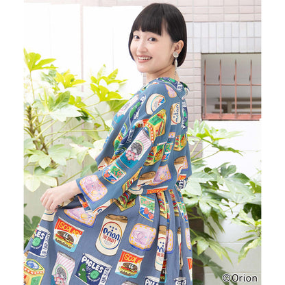 ORION×ScoLar トロピカルポップ缶 総柄シャツ （ブルー／Mサイズ）