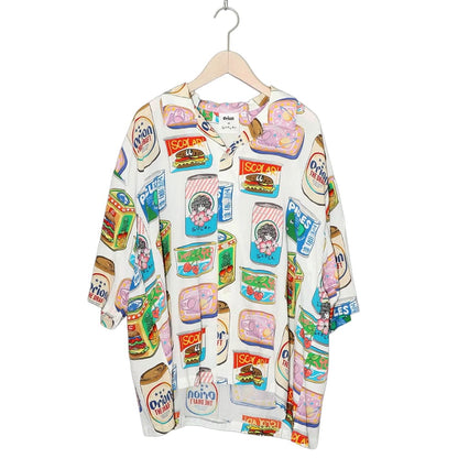 ORION×ScoLar トロピカルポップ缶 総柄シャツ （オフホワイト／Mサイズ）