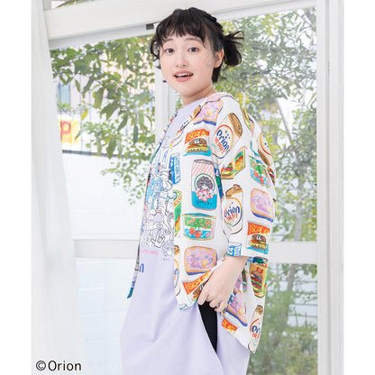 ORION×ScoLar トロピカルポップ缶 総柄シャツ （オフホワイト／Mサイズ）