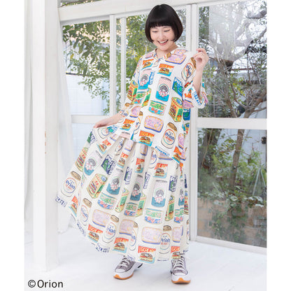 ORION×ScoLar トロピカルポップ缶 総柄シャツ （オフホワイト／Mサイズ）