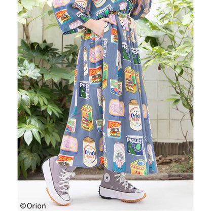 ORION×ScoLar トロピカルポップ缶 総柄スカート （ブルー）