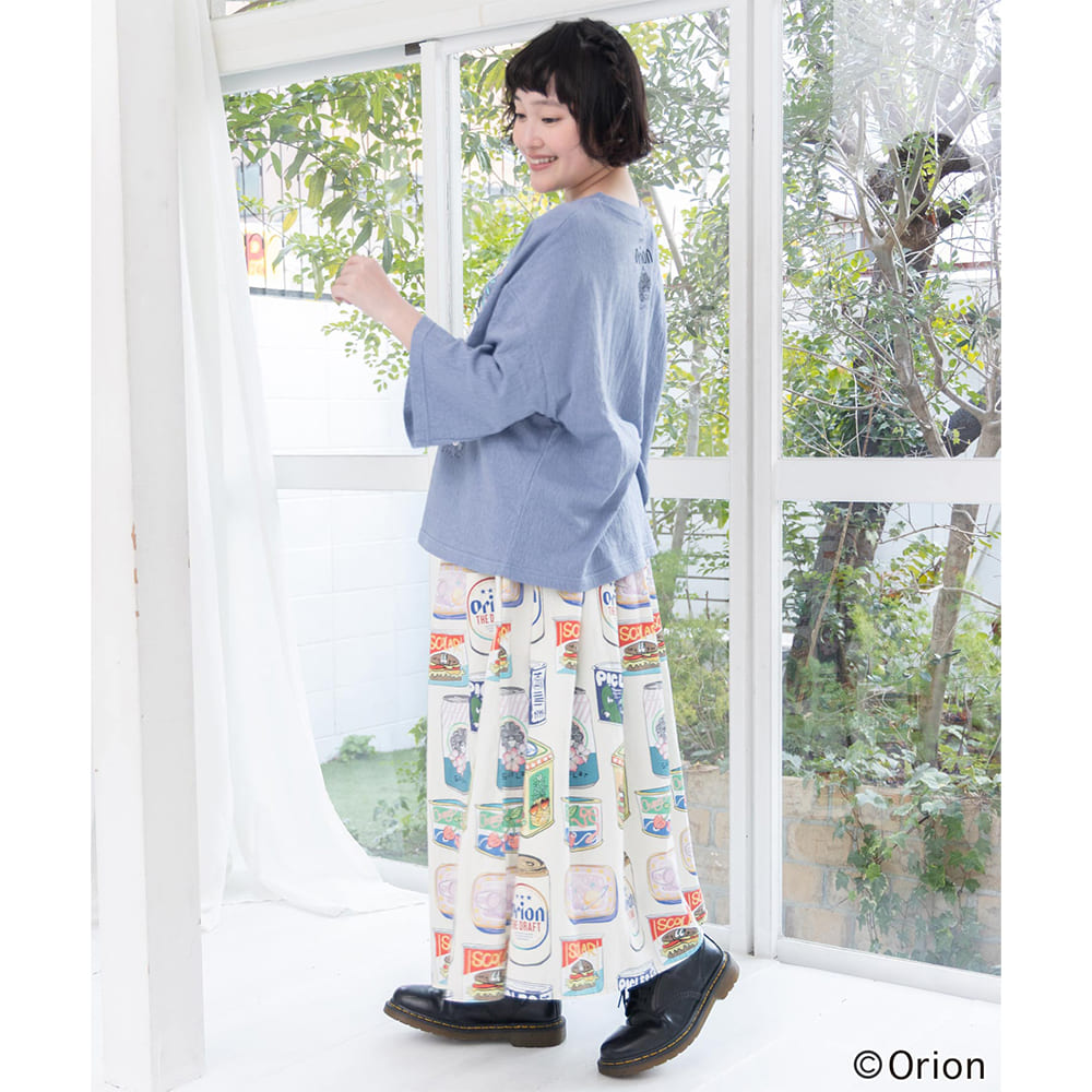 ORION×ScoLar トロピカルポップ缶 総柄スカート オフホワイト スカラー