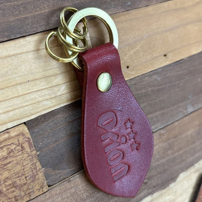 レザーキーホルダー（カラー：ワイン）
