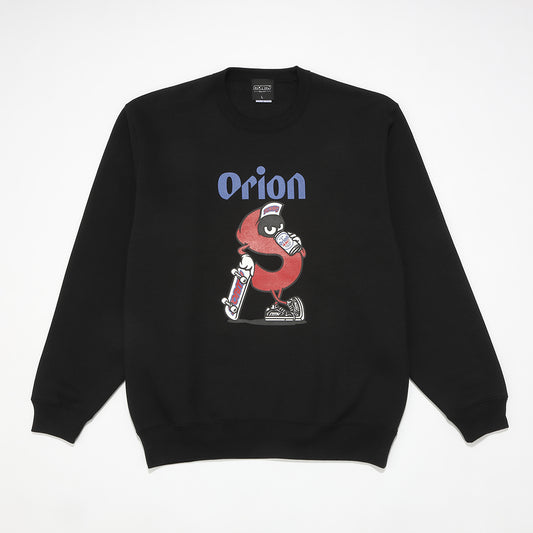 【ORION × STORMY】S chara crew スウェット　カラー：BLACK