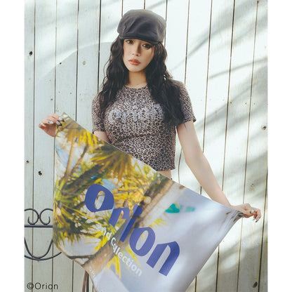 【Orion × SPIRALGIRL スパイラルガール】 ラインストーンちびTシャツ （レオパード）