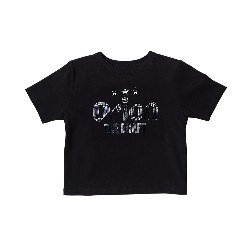 【Orion × SPIRALGIRL スパイラルガール】 ラインストーンちびTシャツ （ブラック）