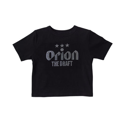 【Orion × SPIRALGIRL スパイラルガール】 ラインストーンちびTシャツ （ブラック）