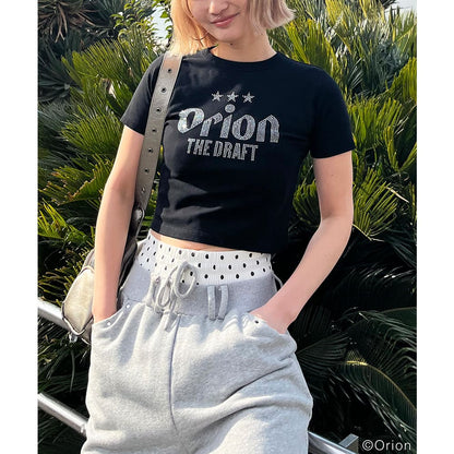 【Orion × SPIRALGIRL スパイラルガール】 ラインストーンちびTシャツ （ブラック）