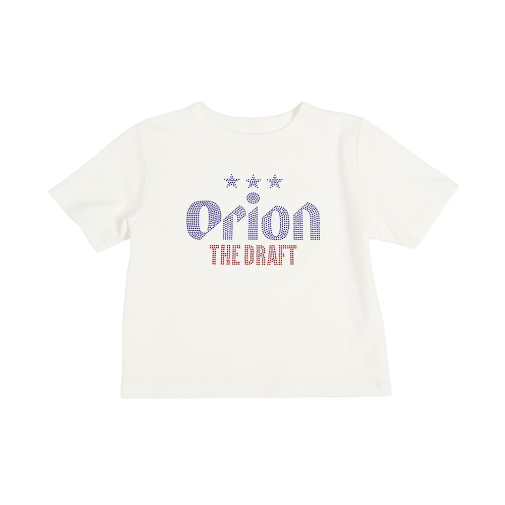 オリオン THE DRAFT ストーンTシャツ 　SPIRAL GIRL Orion × SPIRALGIRL スパイラルガール】ラインストーンちびTシャツ